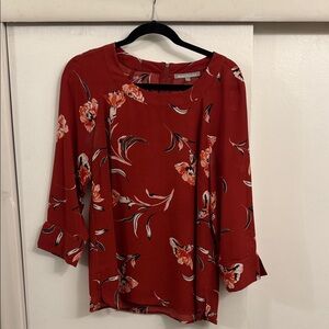 Daniel Rainn Rust Floral Blouse